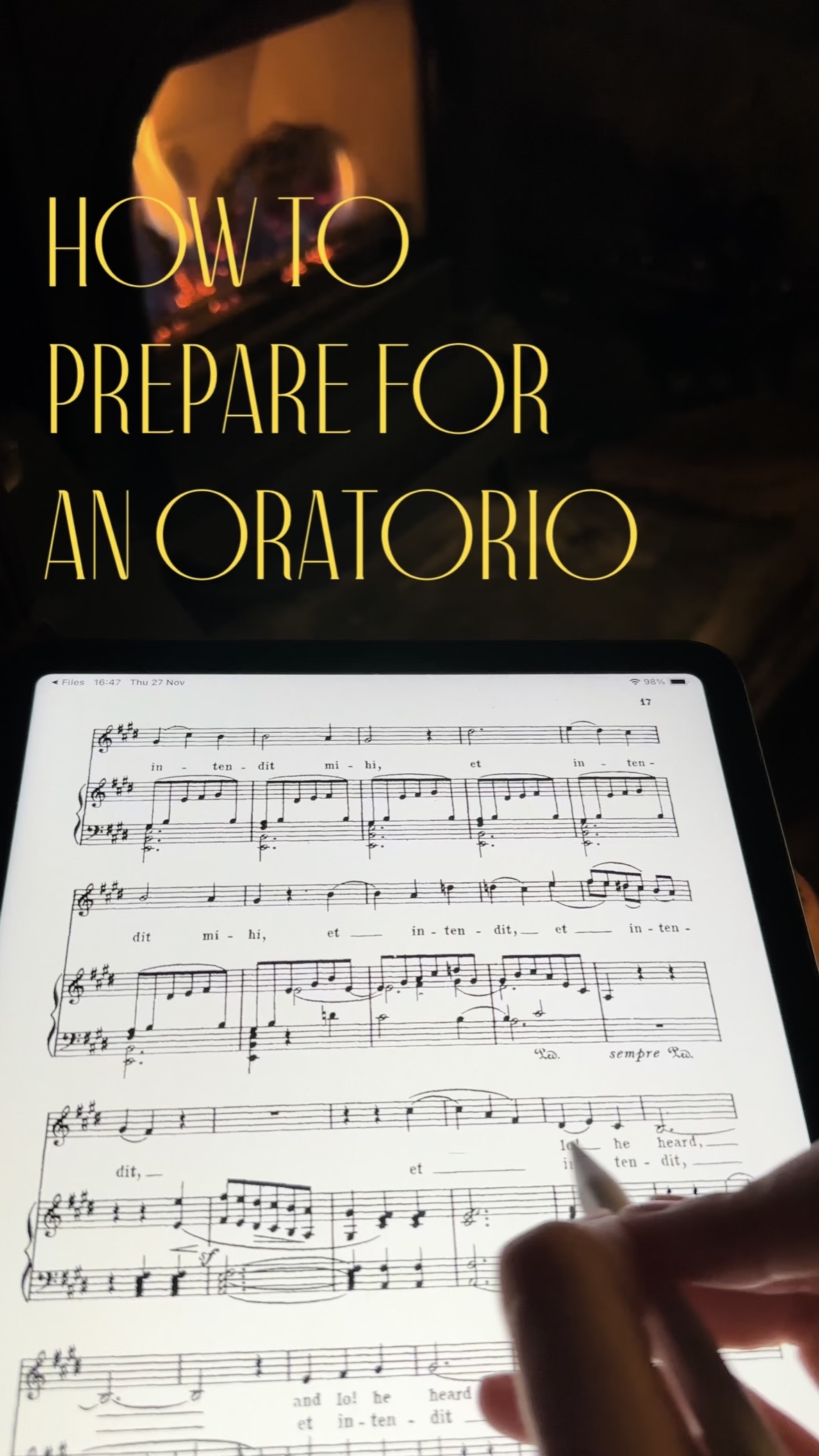 How to prepare for oratorio